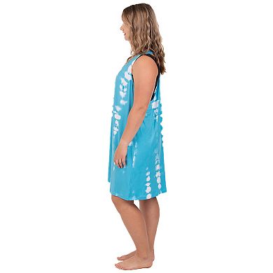 Plus Size Portocruz Tie-Dye Twist-Back Swim Cover-Up Dress