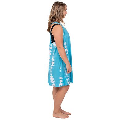 Plus Size Portocruz Tie-Dye Twist-Back Swim Cover-Up Dress