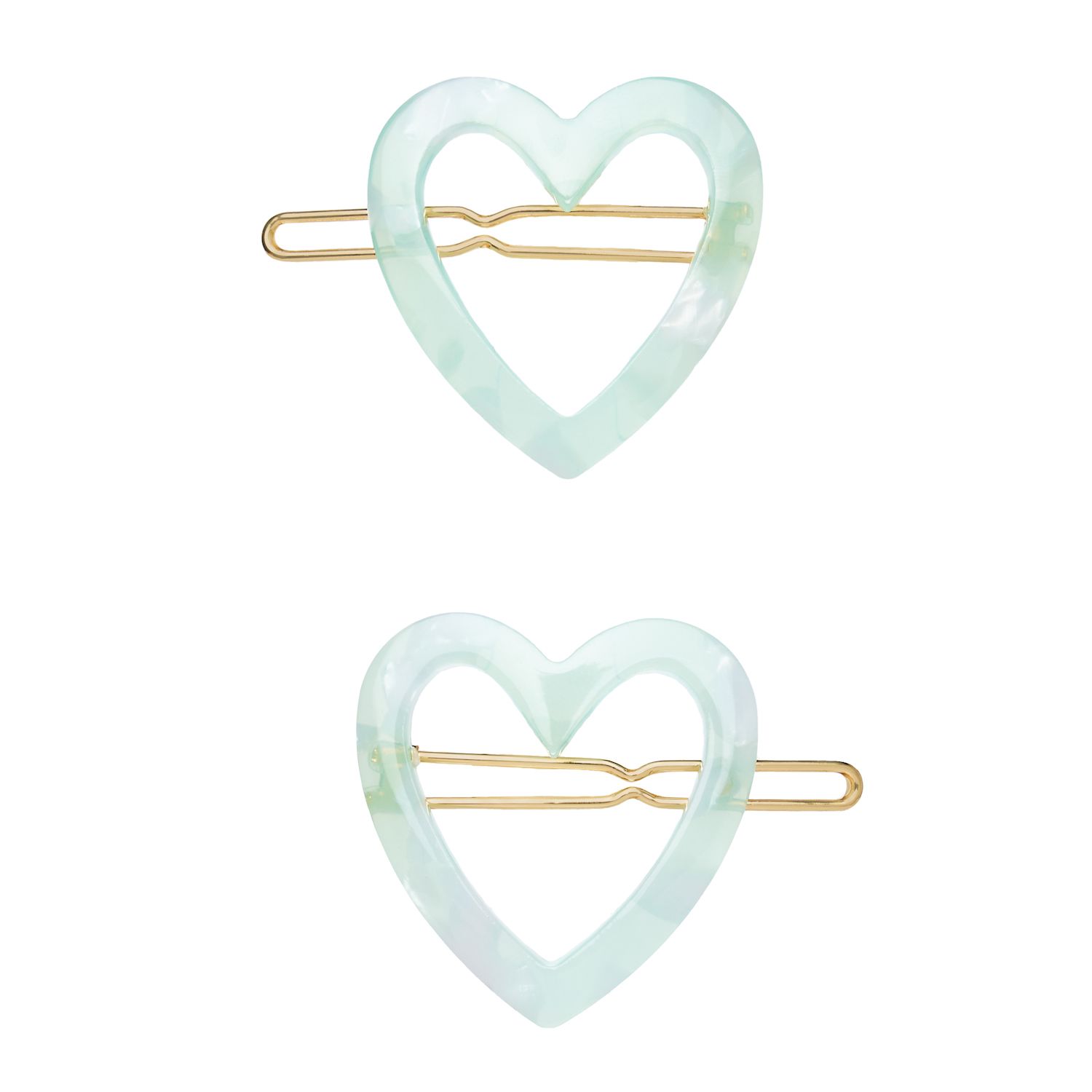 Image for LC Lauren Conrad Mint Heart Hair Clip 2-Pack at Kohl's.