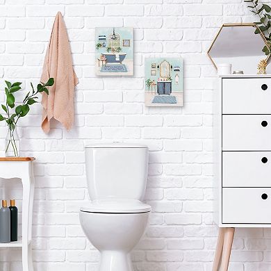 Masterpiece Blue Bath I & II Canvas Wall Art 2-piece Set