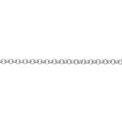 LYNX Men's Stainless Steel 2 mm Rolo Chain Necklace
