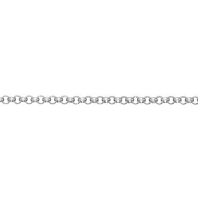 LYNX Men's Stainless Steel 2 mm Rolo Chain Necklace
