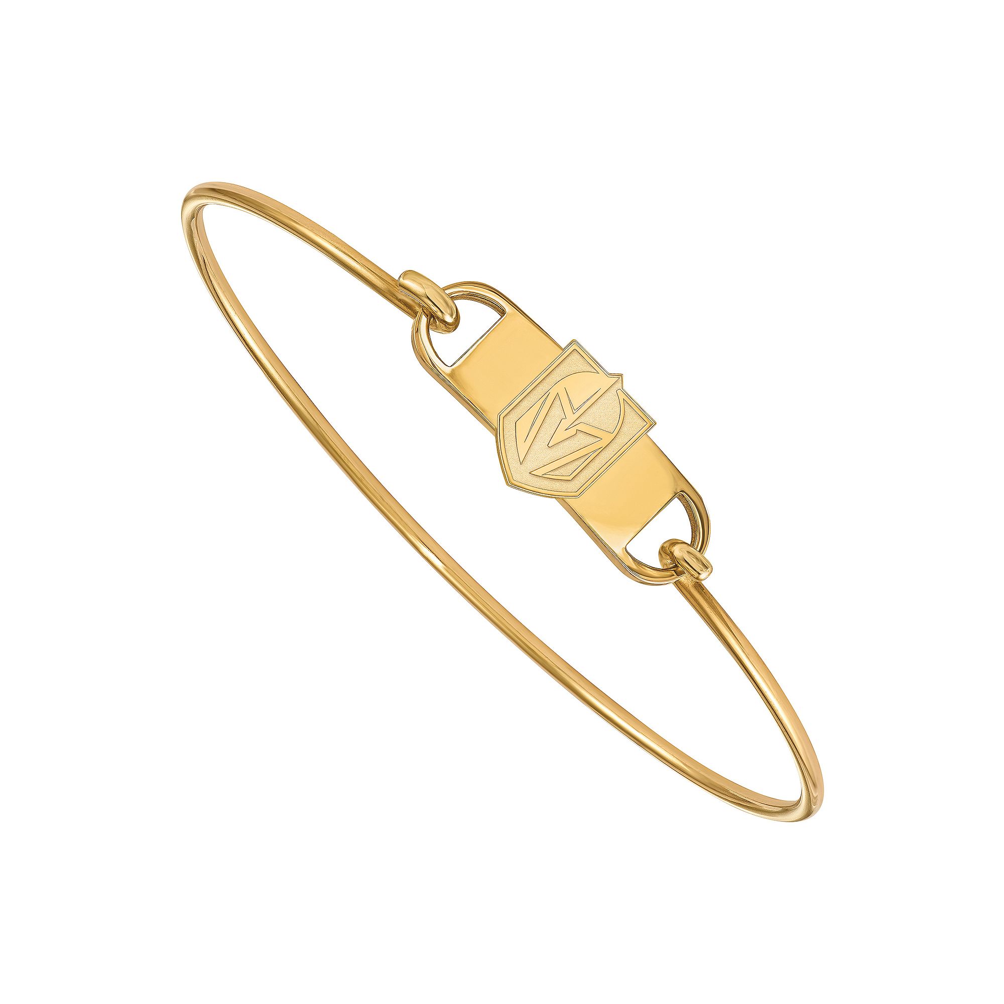 LogoArt 14k Gold Over Silver Las Vegas Golden Knights Wire Bangle Bracelet