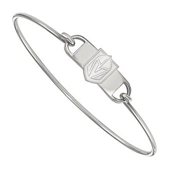 LogoArt Sterling Silver Las Vegas Golden Knights Wire Bangle Bracelet