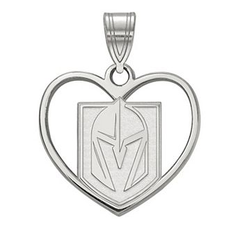 LogoArt Sterling Silver Las Vegas Golden Knights Heart Pendant