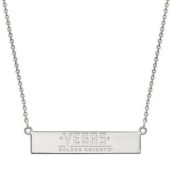 LogoArt Sterling Silver Las Vegas Golden Knights Small Bar Necklace