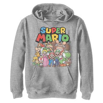 Boys 8-20 Super Mario Character Group Portrait Graphic Hoodie