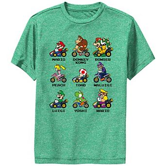 Boys 8-20 Mario Kart Character Side Profile Graphic Tee