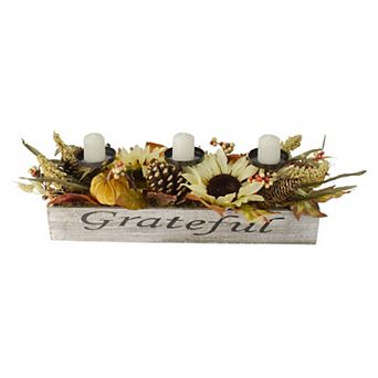 Northlight Harvest Artificial Sunflower Candle Holder Centerpiece Table Decor