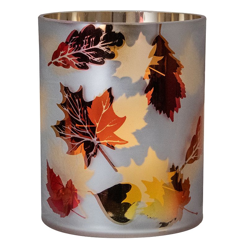 Northlight Fall Leaves Candle Holder Table Decor, White