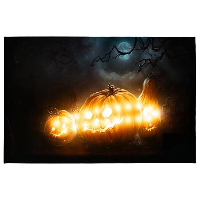 Northlight 23.5" LED Lighted Spooky Halloween Jack-o'-lantern Canvas Wall Art