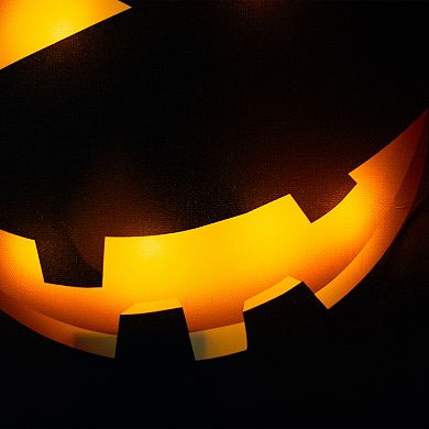 Northlight LED Lighted Bats and Jack-o'-lantern Halloween Canvas Wall Art