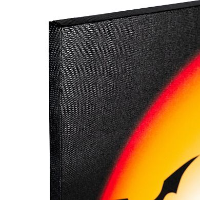 Northlight LED Lighted Bats and Jack-o'-lantern Halloween Canvas Wall Art