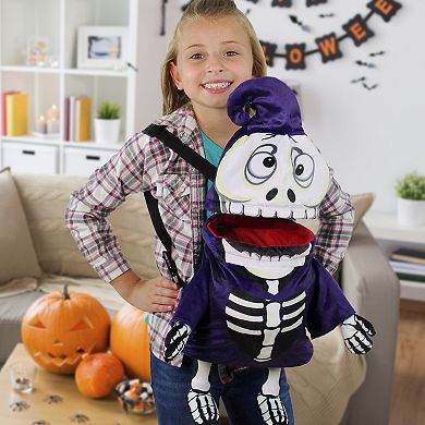 Northlight Purple Black Skeleton Halloween Trick or Treat Bag
