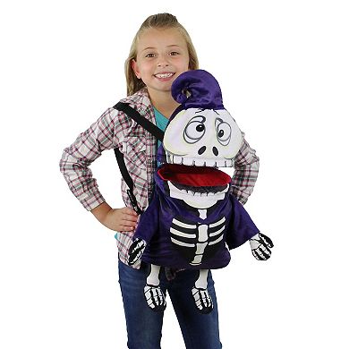Northlight Purple Black Skeleton Halloween Trick or Treat Bag