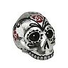 Northlight Glitter Faux Skull Head Halloween Taper Candle Holder Table Decor