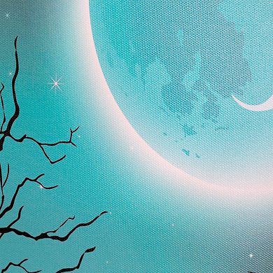 Northlight LED Lighted Eerie Church in Cemetery Halloween Canvas Wall Art