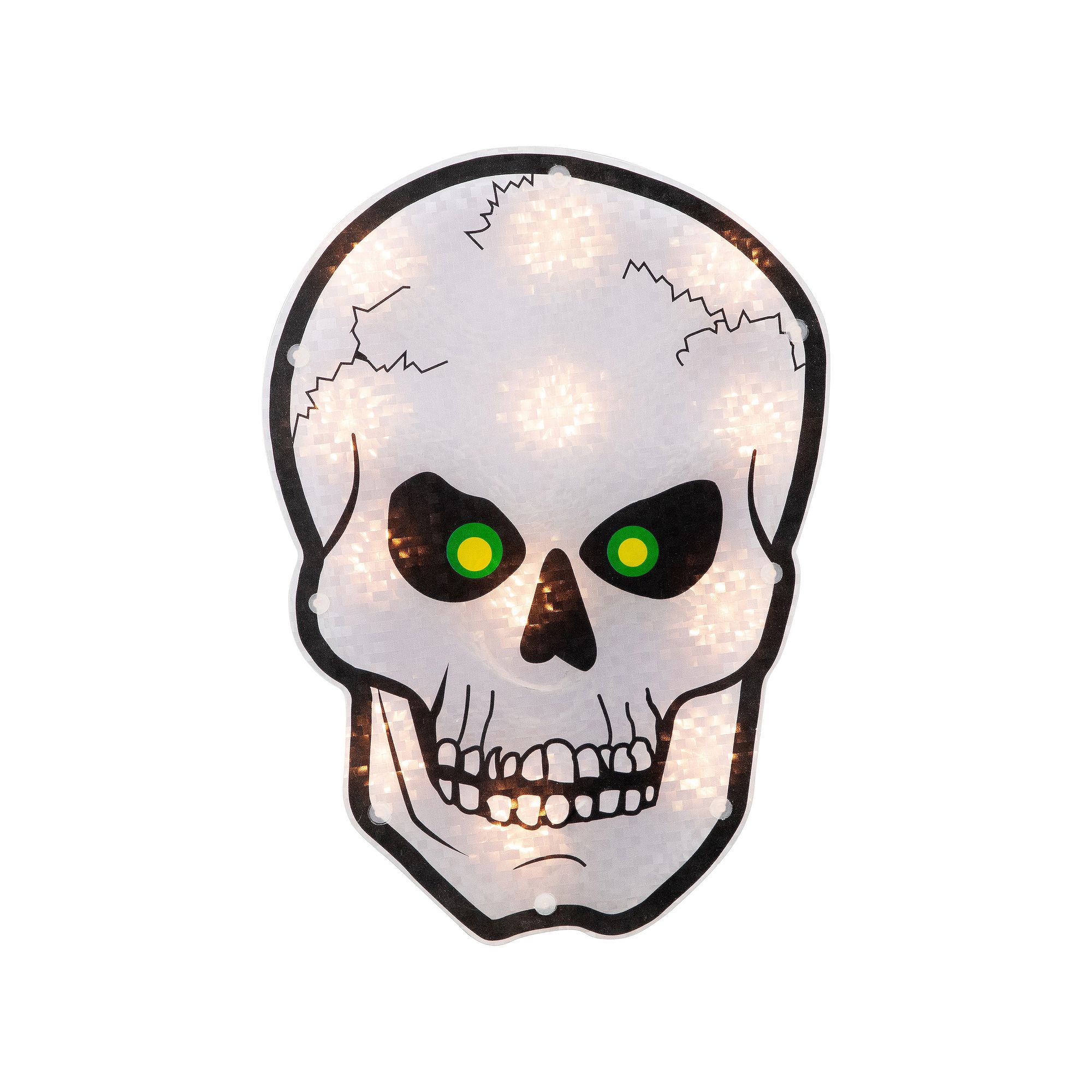 Northlight Light-Up Skull Halloween Window Decor, Multi
