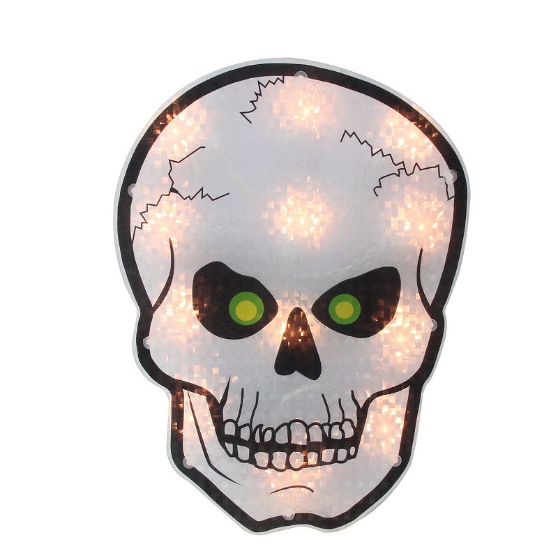 76962130 Northlight Light-Up Skull Halloween Window Decor,  sku 76962130