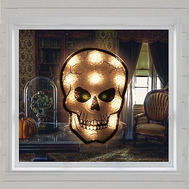 Northlight Light-Up Skull Halloween Window Decor