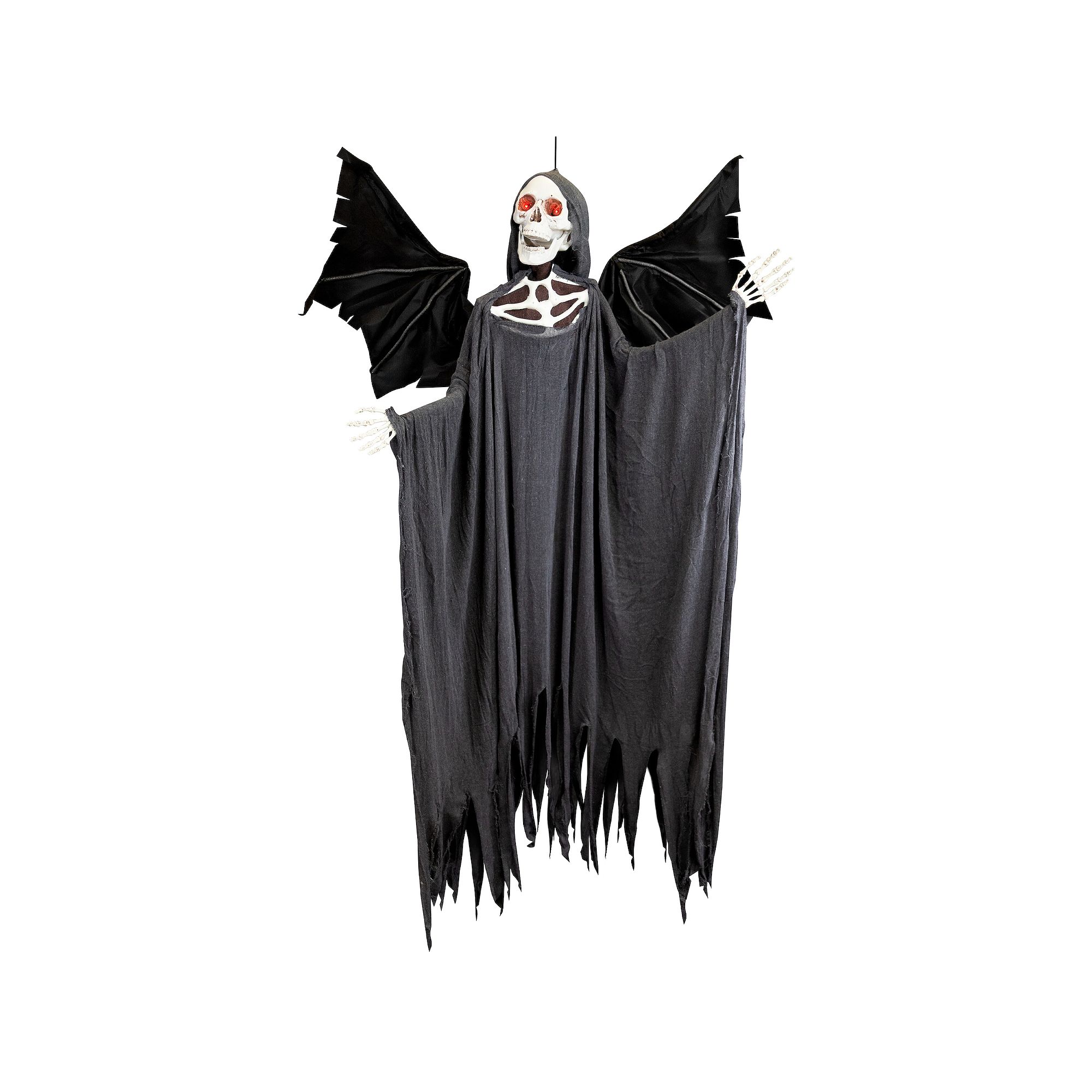 Northlight Pre-Lit Skeletal Reaper Wings Halloween Floor Decor, Black