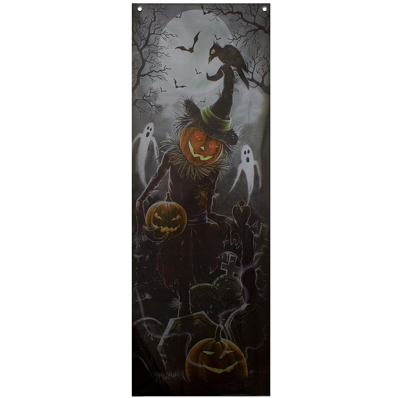 Northlight Scary Jack OLantern Halloween Door Decor, Black
