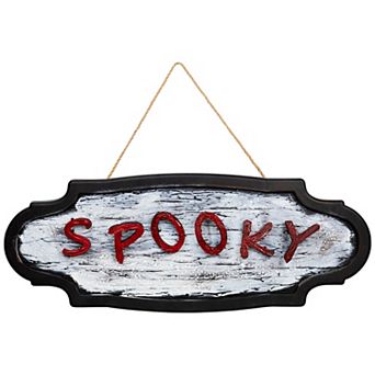 Northlight 20.5" Red and Gray Animated "Spooky" Halloween Sign