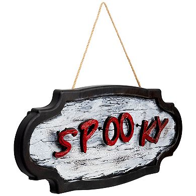 Northlight 20.5" Red and Gray Animated "Spooky" Halloween Sign
