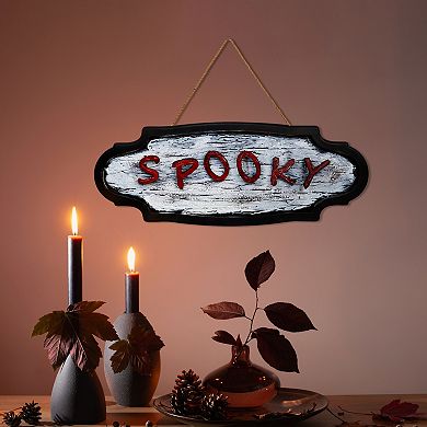 Northlight 20.5" Red and Gray Animated "Spooky" Halloween Sign