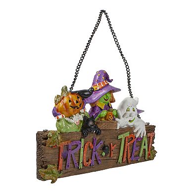Northlight 13.5" Halloween Pumpkin Ghost and Witch Wall Decoration