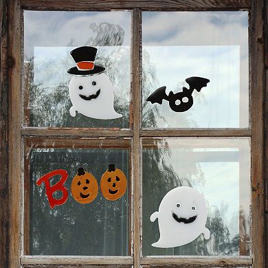 Northlight Pumpkin Ghost Boo Halloween Gel Window Clings