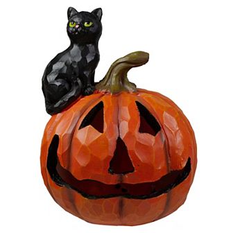 Northlight Jack O'Lantern Cat Halloween Table Decor