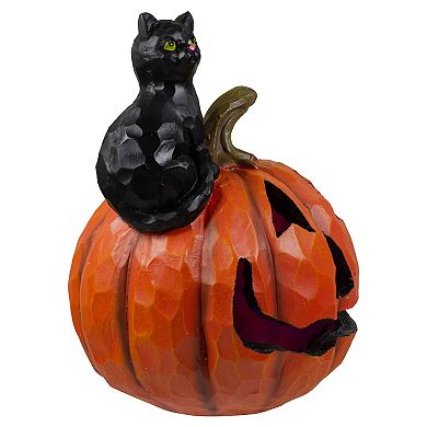 Northlight Jack O'Lantern Cat Halloween Table Decor