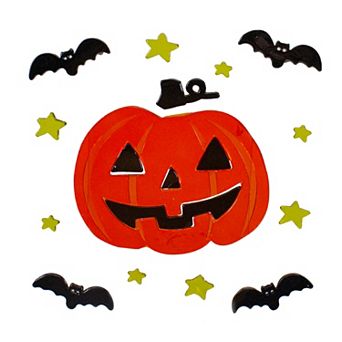 Northlight Jack O'Lantern Bat Halloween Gel Window Clings