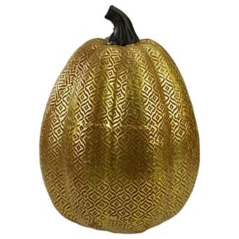 Northlight Metallic Diamond Pattern Pumpkin Table Decor