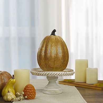 Northlight Metallic Diamond Pattern Pumpkin Table Decor