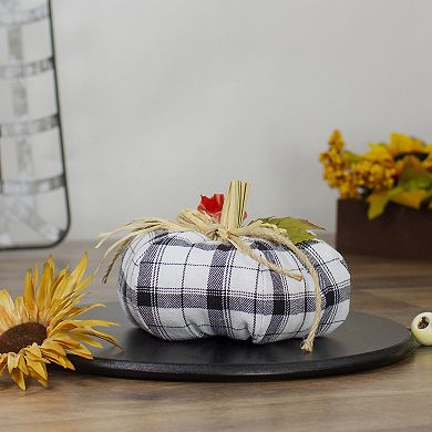 Northlight Plaid Fall Harvest Pumpkin Table Decor
