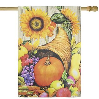 Northlight Cornucopia and Flowers Autumn Harvest Outdoor Garden Flag