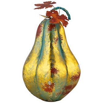 Northlight Elongated Autumn Pumpkin Metallic Floor Decor