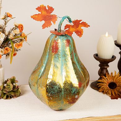 Northlight Elongated Autumn Pumpkin Metallic Floor Decor