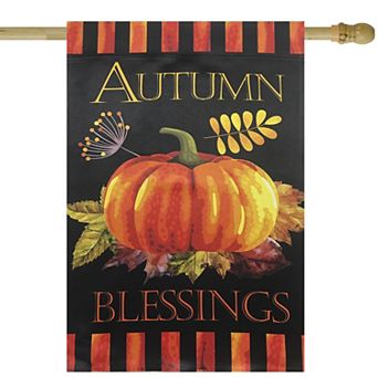 Northlight Autumn Blessings and Pumpkin Outdoor Garden Flag