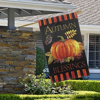 Northlight Autumn Blessings and Pumpkin Outdoor Garden Flag