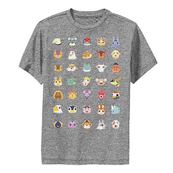 Boys 6-20 Animal Crossing New Horizons Group Shot Character Faces Graphic Tee