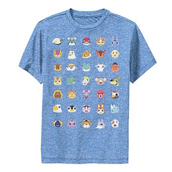 Boys 8-20 Animal Crossing New Horizons Group Shot Character Faces Graphic Tee