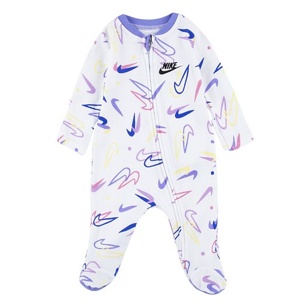 Baby Nike Retro Swoosh Allover Print Cotton Sleep & Play