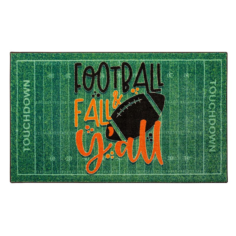 Mohawk Home Football & Fall Yall Rug, Green, 24X40