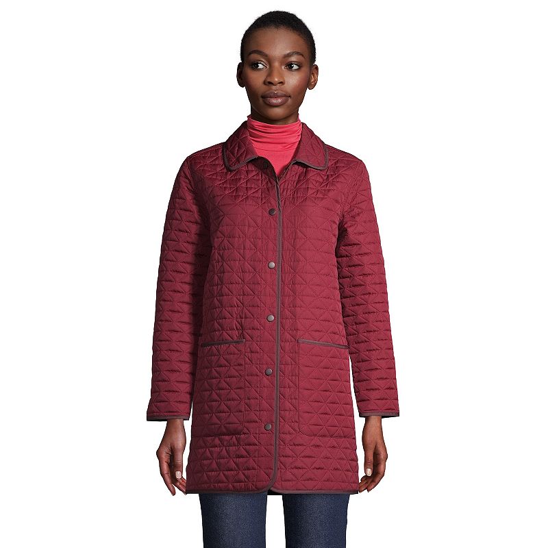 Womens Lands End Insulated Primaloft Reversible Coat, Size: XS, Dark Red