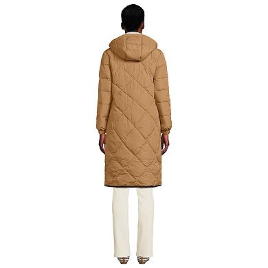 Women's Lands' End Insulated Quilted Thermoplume Maxi Coat