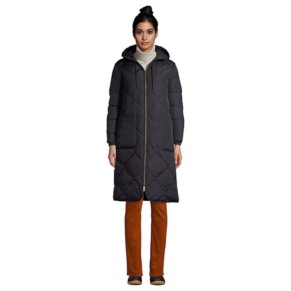 Women's Lands' End Insulated Quilted Thermoplume Maxi Coat