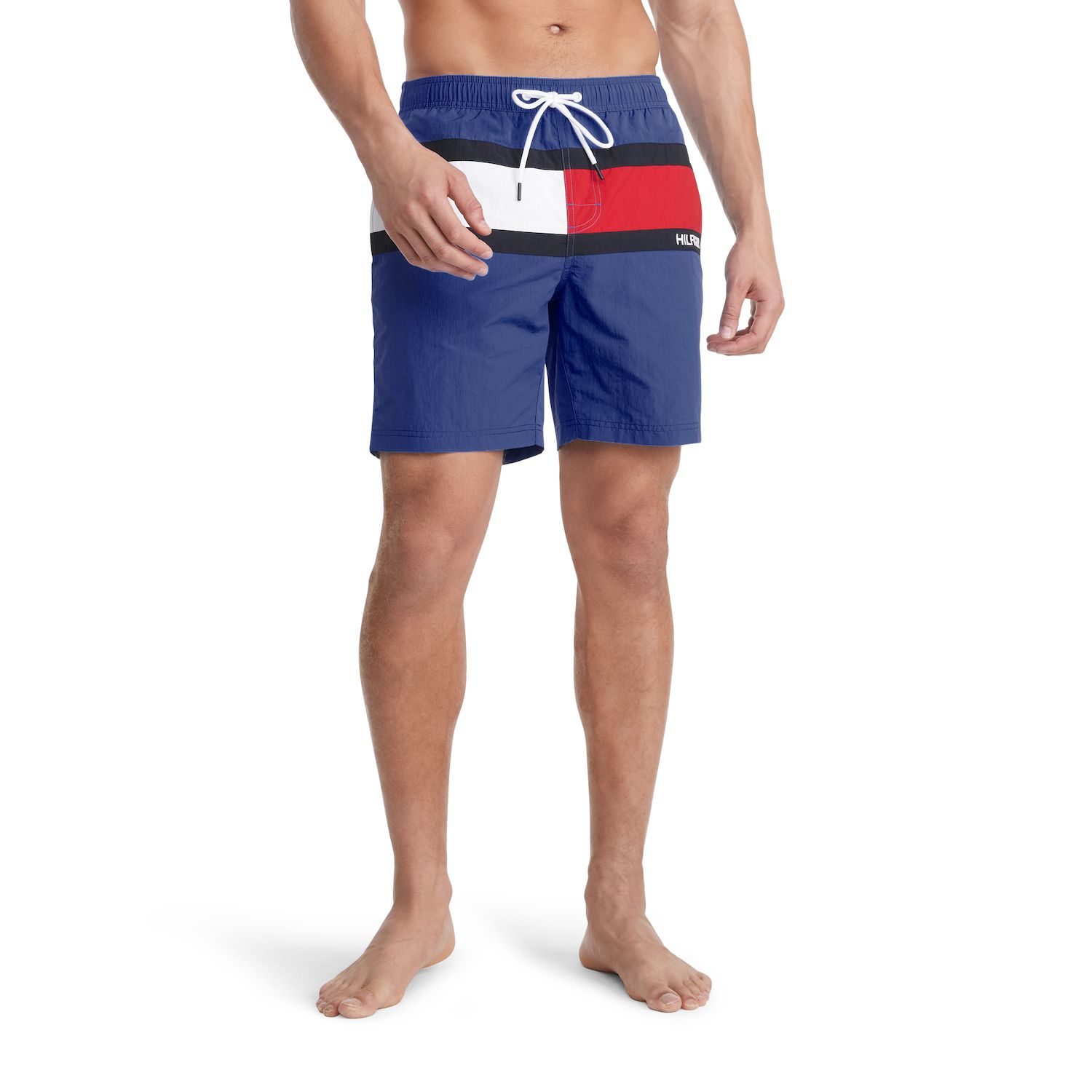tommy hilfiger solid flag swim shorts